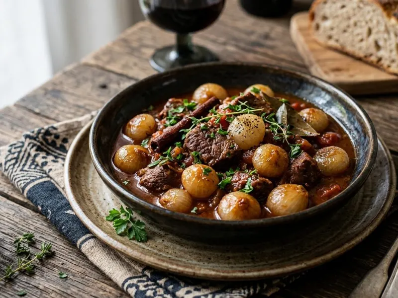 Marha stifado illatos fűszerekkel