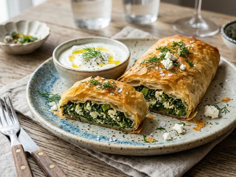 Spenótos-fetás sós rétes (Spanakopita)