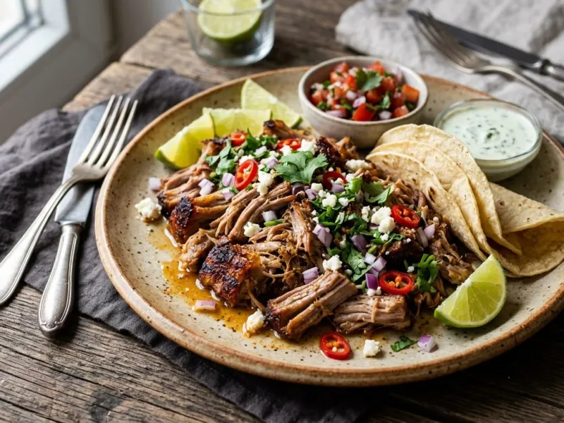 Mexikói tépett sertéshús (Carnitas)