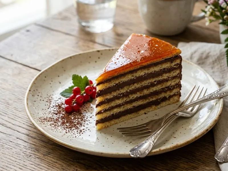 Dobos-torta roppanós karamelltetővel