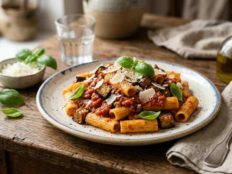 Pasta alla Norma padlizsánnal